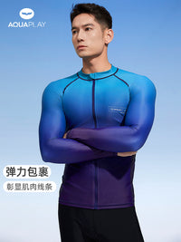 AQUAPLAY安泊来分体泳衣男长袖长裤套装海边度假防晒冲浪服潜水服