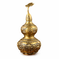 Brass Gourd Ornament Hollow Statue Traditional for Shelf
