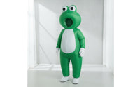 Inflatable Frog Costume Oversized Inflatable Amphibious Costume Green Bodysuit for Cosplay, Stage Performances