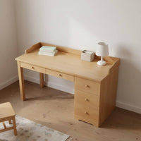 Drawer Computer Desk with Storage Solid Wood Writing Table Workstation Study Desk with Drawers Featuring Durable Material and Spacious Design Suitable for Bedroom Dorm Room Home Office Gift Giving