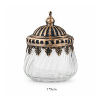 Vintage-Style Glass Sugar Container Fluted Form Small Glass Sugar Jar