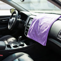 150D Microfibre Cloth and Microfibre Towel, 33cm x 75cm Microfibre Cloth with Bound Border, Quick-Dry for Car Detailing and Household Cleaning