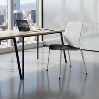 Molded Shell Chair with Metal Legs Stackable Armless Plong-lastingic Shell Chair