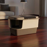 Hooded Cat Toilet Enclosure Anti-Splashing Fully Enclosed Cat Toilet Enclosure Upgraded Pet Supply for Living Room