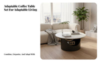 double-level circular table Sintered Stsingle Top Home Furniture Minimalist Design Sturdy Construction for Lounge