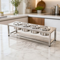 Condiment Station Featuring Cup Compartments Holders Countertop Stainless Steel Condiment Organizer Easy to Clean Sauce Holder for Buffets