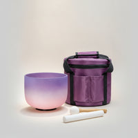 Sound Bowl with Carrying Bag Colorful Crystal Sound Bowl B-Key bowlNote for Meditators, Meditation Areas