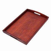 Wooden Serving Tray Reddish-Brown Homeware Polished Finish