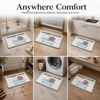 Diatomaceous Earth Bathroom Mat Super Absorbent Non-Slip Quick Dry Floor Mat for Shower, Toilet, and Entryway