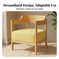 Curved spine Chair and circular table Set Natural Wood Look Cafe Furniture Ergonomic Design Upholstered Seat for Homeowners