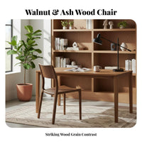 Craftsman design Chair Mortise and Tenon Joinery Armless Wood Chair Curved Backrest Floor Protection Glides for Home Office