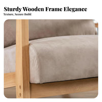 Stylish Design Upholstered Armchair Thick Padded Cushions Wooden Frame Armchair High-Density Foam Lounge Seating Sturdy Construction for Business Owners, Book Lovers, Office, Reception Area, Living Room, Reading Nook