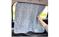 Leopardpatterned Side Curtain | Sun-Protection, Car Window Curtain with Track, for Road Trips