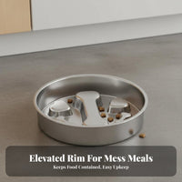 Slow Feeder Dog Bowl Rust-Resistant Stainless Pet Bowl Easy to Pet Hygiene Supplies for Large Dogs
