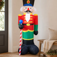 Outdoor Inflatable Nutcracker Soldier Festive Nutcracker Soldier Seasonal Christmas Decoration Portable for Yard, Entryway