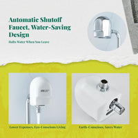 Automatic Touchless Detector Faucet, Infrared Motion Activated, Metallic Finish, Suitable for Bathroom, Kitchen, and Commercial Use