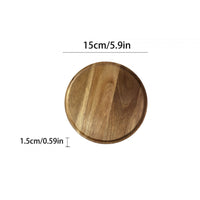 Round Wooden Tray Multi-Versatile Circular Food Platter Smooth Finish Wooden Tea Coaster for Hotel, Restaurant