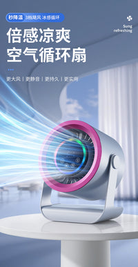 Turbo Desktop Fan with Night Light, USB Charging, Cordless, 3 Speeds