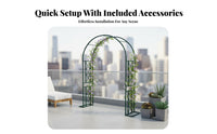 Decorative Archway Metal Garden Arch Weather-Resistant Wrought Iron Climbing Frame Heavy-Duty Outdoor Plant Arch Trellis Easy to Assemble for Gardeners, Homeowners, Event Planners, Balcony, Patio, Backyard, Pathway Entrance