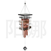 Wind Chimes with Metal Tubes and Wooden Top for Home and Outdoor Decor