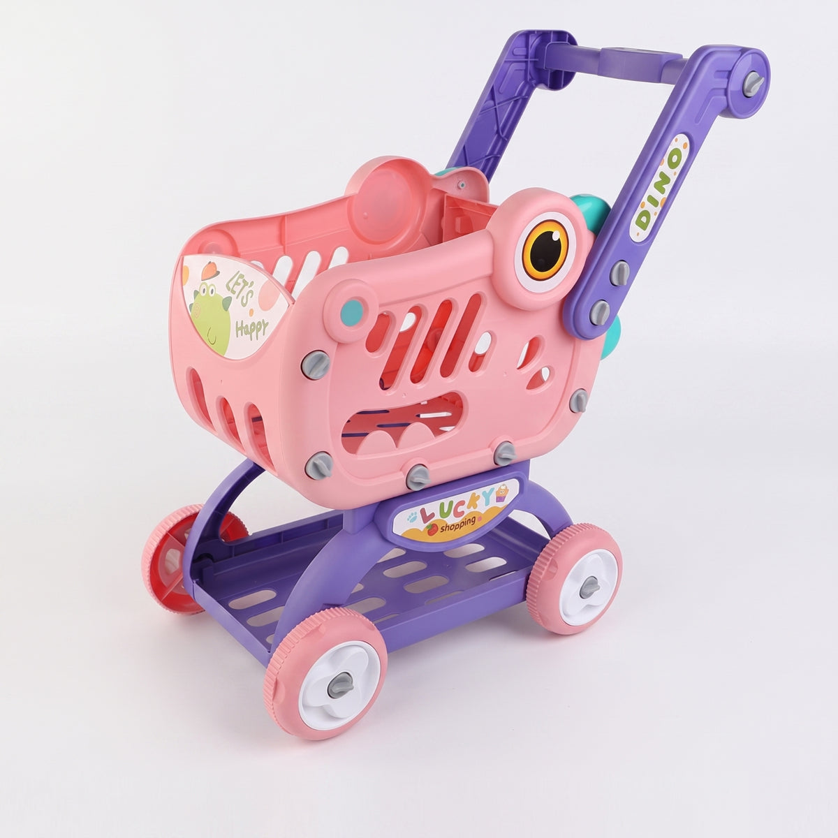Dinosaur-Themed Pretend Play Cart | DIY Assembly, Shopping Cart Toy, for Playroom