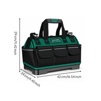 Tool Bag Tool Organizer Tool Storage Bag Handheld Tool Carrier with Multiple Front Flap Pockets and Shoulder Strap Suitable for Plumbers Technicians Maintenance Work