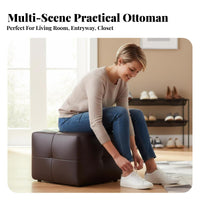 Round Upholstered Pouf Luxury Aesthetic Low Stool Modern Design for Living Room