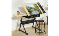 Tilted Drafting Table Ergonomic Drafting Table with Drawers Sturdy Art Desk with Drawers Long-Lasting for Artists, Home Office