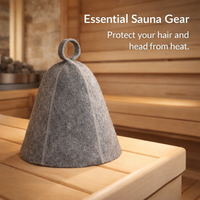 Sauna Hat for Women and Men with Thickened Wool Felt for Steam Room, Extra Long 81cm Coverage for Enhanced Heat Protection, Comfortable Design