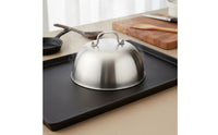 Griddle Basting Cover Brushed Finish Round Burger Cover Heat Resistant Handle Teppanyaki Lid for Grilling, Outdoor, Kitchen
