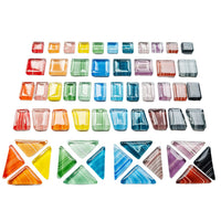 200g Hand-Painted Mosaic DIY Material Striped Irregular Multicolor Crystal Glass Stones