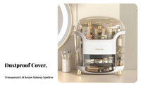 Lidded Cosmetic Case with Drawers No Assembly Required Vanity Organizer