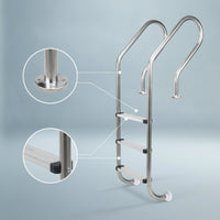 Stainless Steel Pool Ladder Non-Slip Three-Step Pool Ladder Rust-Resistant for Hotels, Sunken Pools