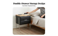 Upholstered 2-Drawer Cabinet Modern Design Nightstand Compact Size for Families