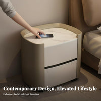 Single-Drawer Nightstand with Shelf Elegant Look Bedside Table for Home, partners