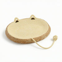 Cat Basket Bed Oval Cat Bed with Scratching Board Soft for Indoor