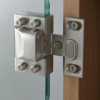 304 Stainless Steel Hydraulic Glass Hinge Soft Close Square Glass Clamp Hinge Quiet Closing Cabinet Hardware