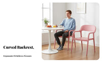 Thickened Construction Molded Stackable Chair Modern Minimalist Design Molded Shell Chair Integrated Armrests Plastic Armchair Ergonomic Backrest for Homeowners, Restaurant Owners, Event Planners, Dining Room, Kitchen, Home Office, Balcony