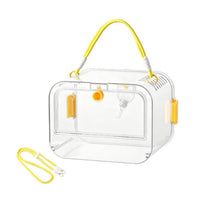Transparent Hamster Carrier with Water Bottle Compact Portable Hamster Carrier Breathable Carry Case Sturdy for Vet Visits