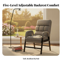 Adjustable Padded Floor Lounger Foldable Design Folding Recliner Space-Saving