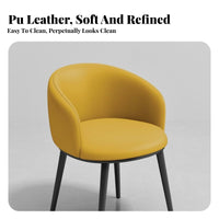 Rounded Back Dining Chair Easy Assembly Upholstered Seat High Weight Capacity