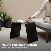 Round Pedestal Table Matte Black Finish Living Room Furniture for Patio, Balcony