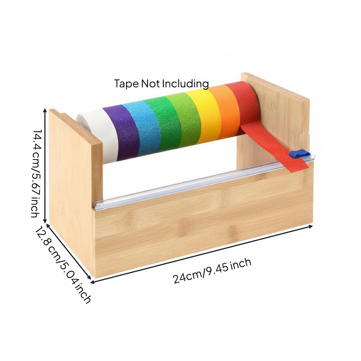 Wooden Desktop Tape Dispenser Sturdy Office Supply Cute Design