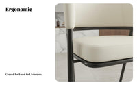 Upholstered Dining Armchair with Armrests Dining Armchair Elegant Design Thickly Padded for Diners, Living Room, Bedroom, Office