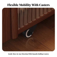 Wheeled End Table with Magazine Holder Space-Saving Design Indoor Furniture