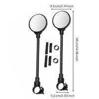 360 Rotation Bike Mirror  Set Shockproof Adjustable Bike Back View Mirror Kit  Scratch Resistant Lens for Commuters