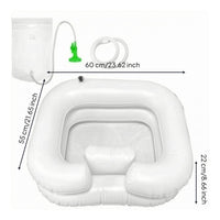 Inflatable Shampoo Basin Rectangular Bedside Shampoo Basin Air Valves Portable Hair Washing Sink