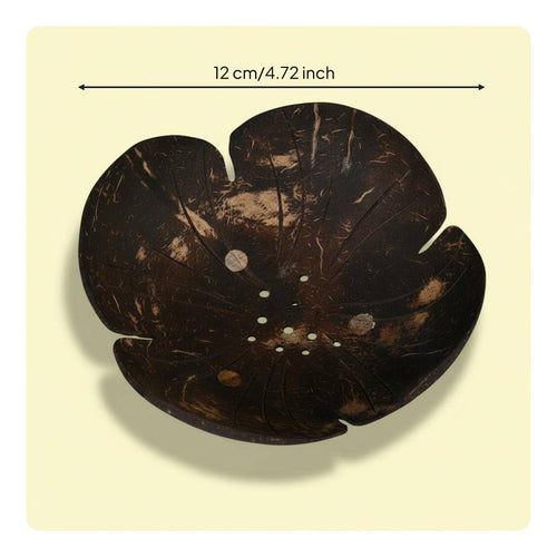 3 Pieces Coconut Shell Soap Dish Eco-Friendly Handmade Soap Tray Bathroom Accessory Decorative for Washroom