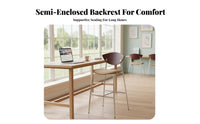 Wooden Bar Stool with Woven rearrest Integrated Footrest Seating Furniture Ergonomic Design Padded Seat for Interior Designers
