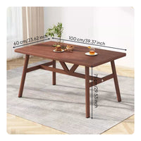 5 Pieces Modern Wooden Dining Set Rectangular Table Ergonomic Chairs Space Saving Design Wood Grain Finish Suitable for Restaurant Owners Adults Cafe Small Apartment Home Decoration